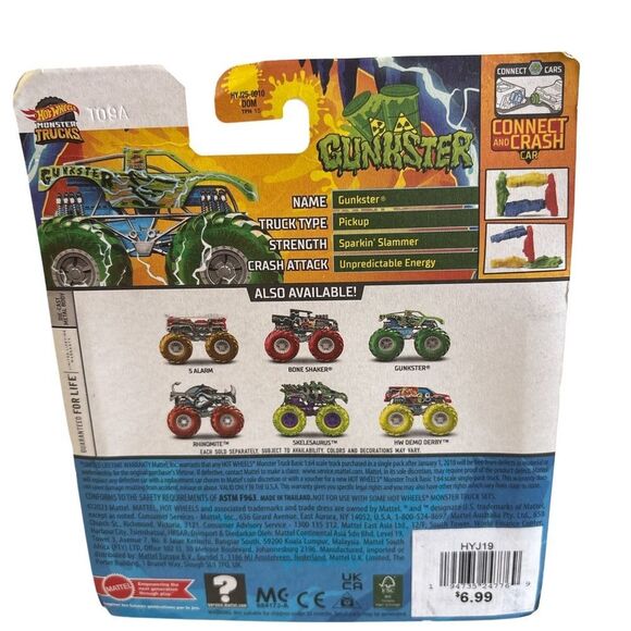 Nwt Hot Wheels Monster Trucks Power Smashers  Gunkster- Vibrant Green - Picture 2 of 2